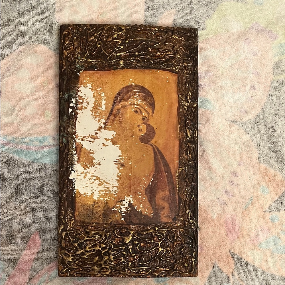 Vintage Religious Art with Ornate Frame